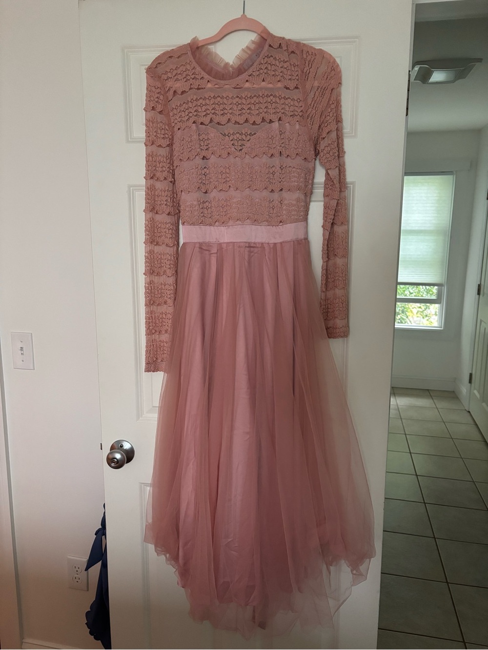 Baltic Born Dusty Rose Lace & Tulle Formal Dress